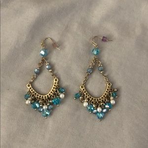 Chico’s Blue Tear Drop Dangle Earrings